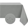 Softalker Tovaglia Autunnale Antimacchia 100x140 cm Rettangolari Elegante Tovaglia 4-6 posti Grigio Tovaglie da Esterno Impermeabile per Protezione piccolo Tavolo per Natalizia, Feste, Capodanno 2024