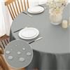 Softalker Tovaglia Antimacchia 4-6 posti Elegante Tovaglia Rotonda 140 cm Diametro Grigio Tovaglie Autunnale da Esterno Impermeabile per Protezione Tavolo per Natalizia Capodanno Cucina Compleanno