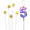 LiJuanWang Candele di compleanno,Candeline Compleanno Numero 5,con 5 pezzi decorazioni per torte candele per torte di compleanno,per Ragazzi Ragazze Uomini Donne Festa,Anniversario di Nozze