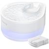 FEELNEEDY Fontanella de Acqua per Gatti FEELNEEDY 2,3L Fontana Super Silenziosa per Gatti e Cani, Luce a LED Incorporata, con 3 Filtri, Bianca