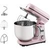 Bestron Robot da cucina Super Silent (65db) 4-1 robot da cucina con motore DC, ciotola da 6 litri, con gancio per impastare, frusta e mazza per impasto, 6 livelli di velocità + funzione impulsi,