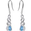 Qings Orecchini Donna dicembre Pendenti - Orecchini Con Pietre Portafortuna Tanzanite Blu Argento 925 CZ Orecchini Scintillanti Infinito Twist Stroili Amore Regalo di Gioielli per Ragazze Donne