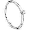 Orovi Anello da donna in oro bianco 9 carati (375) brillanti 0,04 ct con diamanti anello fatto a mano in Italia, Oro, Diamante