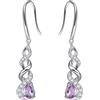 Qings Orecchini Infinito Birthstone - Orecchini Pietra di Luna Viola Giugno Pendenti Donna Argento 925 Zirconia Cubica Orecchini Scintillanti Twist Stroili Regalo di Gioielli per Ragazze Donne