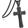 jiamiaoi Collana Con Croce Nera Per Uomo E Donna Collana Con Croce In Acciaio Inossidabile Gioielli Da Uomo Collane Crocifisso Catena Da 22 Pollici