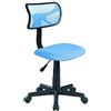 BAKAJI Sedia Girevole Scrivania Regolabile in Altezza Poltrona con Ruote Ufficio cameretta Schienale ergonomico a Rete Traspirante Seduta Imbottita (Azzurro)