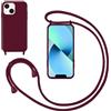 GoodcAcy Cover con Collana per iPhone 14,Custodia Silicone Liquido con cordini,Custodie con Regolabile Collana Antiurto AntiGraffio Case con Laccio Tracolla per iPhone 14,Rosso