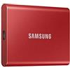 Samsung T7 Portable SSD - 500 GB - USB 3.2 Gen.2 External SSD - Metallic Red (MU-PC500R/WW), Unità a stato solido