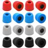 Arrderly Auricolari in memory foam, 16 pezzi, rosso, blu, nero, grigio argento, compatibili con cuffie e auricolari