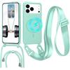 GoodcAcy Cover Silicone per iPhone 17 Pro Max/iPhone 18 Pro Max con Cordino,Green | custodia Compatibile con MagSafe,Custodia con Laccio Collana Tracolla Collo Sottile TPU Antiurto Protettiva Case con Corda