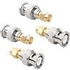 KUOQIY 4 Pezzi Connettore BNC Maschio a SMA Maschio, Adattatore da BNC a SMA, per Cavo di Prolunga Antenna WiFi