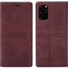OKZone Cover per Samsung Galaxy S20 Plus, Cover a Libro Samsung S20 Plus, Custodia in Pelle Samsung S20 Plus Magnetica [Portafoglio] Custodia Silicone TPU Antiurto,Funzione Supporto Slot Schede(Rosso)