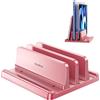 Vaydeer Supporto verticale per laptop da scrivania, doppio slot in plastica per laptop con design salvaspazio 4 in 1, supporto regolabile per laptop, supporta MacBook, Chromebook, Surface, Dell (rosa