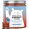 Bears with Benefits Wake Up Call Energy Vitamin - Supporto Naturale di Energia con Guaranà 30 mg, Vitamine B6, B12 e Biotina - 90 pezzi (3 mesi) - Senza zucchero, Vegano - Bears with Benefits