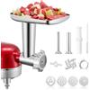 FOHERE 15 Pezzi Accessorio per Tritacarne per Kitchenaid Robot da Cucina | con 4 Piastre di Macinazione in Acciaio Inossidabile, 2 Tubi per Salsicce, Accessori per Tritacarne per KitchenAid