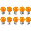 ZFQ Lampadine colorate da 2 W, E27, G45, E27, E27, lampadine colorate per matrimoni, Halloween, Natale, feste, bar, arancione, 10 pezzi