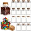 Acetiti 50ml Mini Bottiglie di Vetro, 15 Pezzi Barattolini Quadrata Vetro Piccoli con Tappo Sughero, barattoli Flacone con coperchio per Bomboniere Spezie Matrimonio, feste e decorazioni