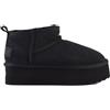 Colors of California Platform Sheepskin Suede Boot Color Bla, Size 36 EU BLA 36