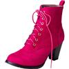 Vrupons Stivaletti con tacco a blocco, con lacci, per donna alla moda, Matt Fucsia, 39 EU