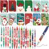 Nezyo 24 Set Mini Block Notes Natalizi e Penne a Inchiostro Nero Quaderni Tascabili Natalizi Babbo Natale, Pupazzo di Neve, Motivo Fiocchi di Neve Regali per Sacchetti di Natale, 12 Stili
