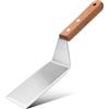 Elalove Spatola cucina in acciaio inox con manico in legno, 28 x 7,1 cm, Paletta resistente per barbecue, pala per pizza