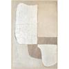DRW Quadro tela con cornice in legno astratto in bianco, beige e grigio 80 x 120 x 3,5 cm