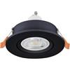 Eglo Barranco - Faretto LED da incasso, soffitto orientabile in plastica colore nero, con bianco caldo, lampadina GU10
