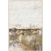 DRW Quadro tela con cornice in legno di un paesaggio in bianco e beige 80 x 120 x 3,5 cm