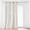 Douceur d'Intérieur, Tenda con occhielli (140 x 240 cm) Maho Bianco, Policotone con stampa metallizzata