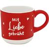 GRUSS & CO Tazza da caffè con incisione prodotta | Mini tazza in gres porcellanato, 10 cl, con nastro regalo, regalo amici, compleanno | 74650