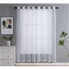 PI Sheer White Curtains 84 Inch Length, Solid Voile with Grommet Top for Living Room/Bedroom (W52 X L84 Inch, 2 Panels)…