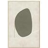 DRW Quadro tela con cornice in legno astratto in bianco e verde 60 x 90 x 3,5 cm