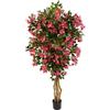 DRW Pianta artificiale di una bugambilia in acrilico, melammina e plastica in verde e rosa 180x60x60cm