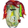 GILDE GLAS art Vaso decorativo - Vaso per il viso in vetro - oggetto artistico - Vaso in vetro - Colore: rosso/verde altezza 29,5 cm