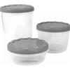 Fackelmann Set 3 Contenitori Dispensa Tondi Impilabili con Coperchio a Vite Ø11cm in PP - Organizzazione Alimenti Secchi, Pasta, Cereali, Spezie - Salvaspazio e Igienici per Cucina e Dispensa