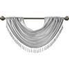 Madison Park Elena - Mantovana per finestra in finta seta con nappe, con tasca per bastone, adatta fino a 3,2 cm di diametro, lavabile in lavatrice, 96 x 117 cm, colore argento