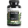 natural elements Quick Start - 180 capsule - scorta per 6 mesi - con caffeina (NewCaff®75) - vegane, ad alto dosaggio - prodotto e testato in laboratorio in Germania