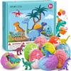 Bofuoos Dinosaur Bombe da Doccia con Giocattoli a Sorpresa 9 Pack, Ingredienti Naturali Sicuri per Bambini, Regalo Calendario dell'Avvento Ragazzi 2025 (36+ Mesi)