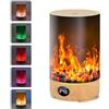 vsshe Diffusore di Oli Essenziali, 200ML Diffusore Aromi Umidificatore a grana di legno, Umidificatore con luci, 10 Tipi di Luci LED, 5 modalità di nebbia, con Timer, Spegnimento Automatico
