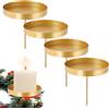 Neuytiky 4 Pezzi Portacandele per Corona Dell Avvento,Retrò Candelabri Natalizi,Supporto Piatto per Candele,per Natale Centrotavola Ghirlanda Matrimonio