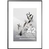Feihorrm Cornice per foto A2, 42 x 59,4 cm, in alluminio, moderna, formato A2, nero, per foto, poster, opere d'arte o certificati, robusta cornice in metallo con vetro temperato per montaggio a parete