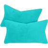 npluseins Set da 2 federe in morbido pile color corallo (2 pezzi) 1257.1667, 30 x 50 cm, turchese