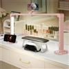 CGBE Lampada Mezza Luna per Unghie con Portacellulare per Onicotecniche | 34 Pollici 40W Lampada da Tavolo LED - Luce da Scrivania con 3 Modalità 10 Luminosità per Manicure Tatuaggi Pittura - Rosa