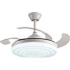 Bel Air Home - Ventilatore da Soffitto Bianco, APP TUYA, Motore DC, Pale Scomparsa, Luce LED 36W, 3000K, 4000K, 6500K, Telecomando Incluso - Colore: Bianco