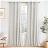 MRTREES Tende Lino Semitrasparenti per Interni Camera da Letto Soggiorno Moderne 2 Pezzi 140x260 cm Tenda Salotto Eleganti Tende Cucina Porta Finestra con Passanti Nascosti, Avorio