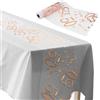 ddckj Addobbi 50 Anni Compleanno 28 cm x 10 m Runner Oro Rosa Decorazioni Tavolo Compleanno Tavolo Ritagliabile Tovaglia per Compleanno Adatto per Feste di Uomo e Donna