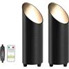 Monsing Faretto a LED da parete, con interruttore e spina, 5 W, 3000 K, illuminazione d'accento, luce ambientale per casa, piante, immagini, timer (nero, 3000 K)