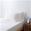 Zenn Bamboo Zenn Natural - Federe, mano seta, 100% tencel lyocell, extra soffice, ecologico, anallergico, traspirante, acciaio, per letto 180 cm, set 2 federe 48 x 100, AVORIO