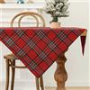 Jayusaror Centrotavola Natalizio Rossa Verde Tartan Scozzese Tovaglia Natale Cucina Copritavolo Elegante Moderno Christmas Quadrata Tovaglie Centro Tavola Addobbi Natale per Casa Feste, 85x85 cm