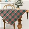 Jayusaror Centrotavola Natalizio Verde e Rossa Tartan Scozzese Tovaglia Natale Cucina Copritavolo Elegante Moderno Christmas Quadrata Tovaglie Centro Tavola Addobbi Natale per Casa Feste, 85x85 cm